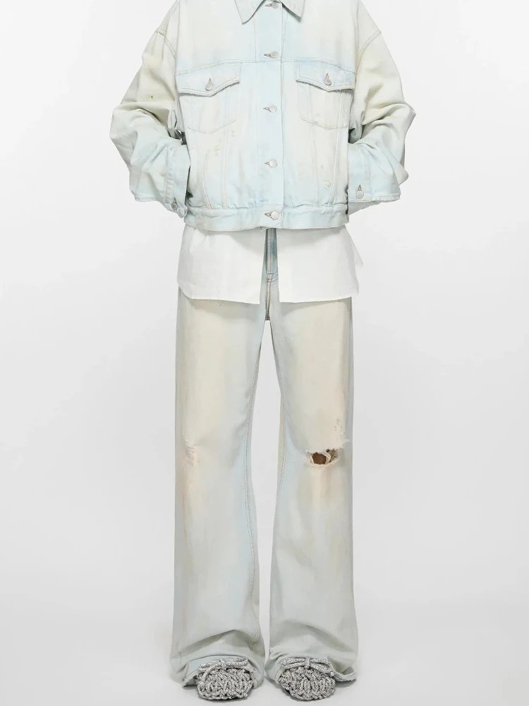 Acne Studios Light Blue Ripped Jeans photo 5