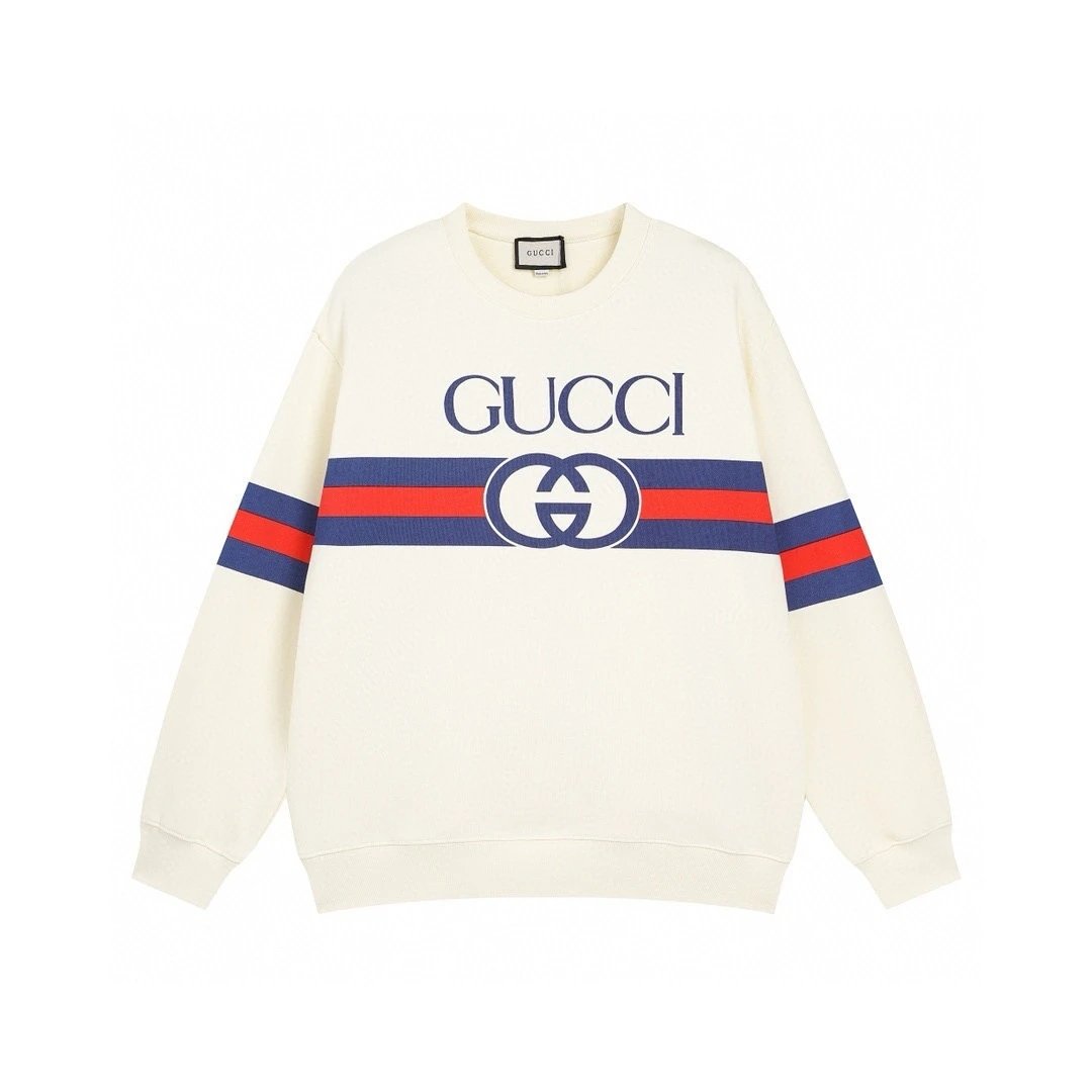 Gucci Graphic Print Cream Casual Sweatshirt