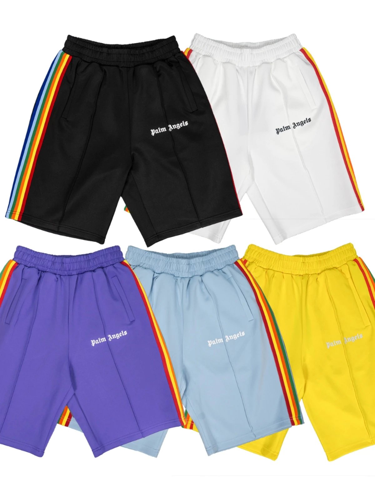 Palm Angels Track Shorts Red Green Black Purple Beige Blue Yellow White Pink Sporty