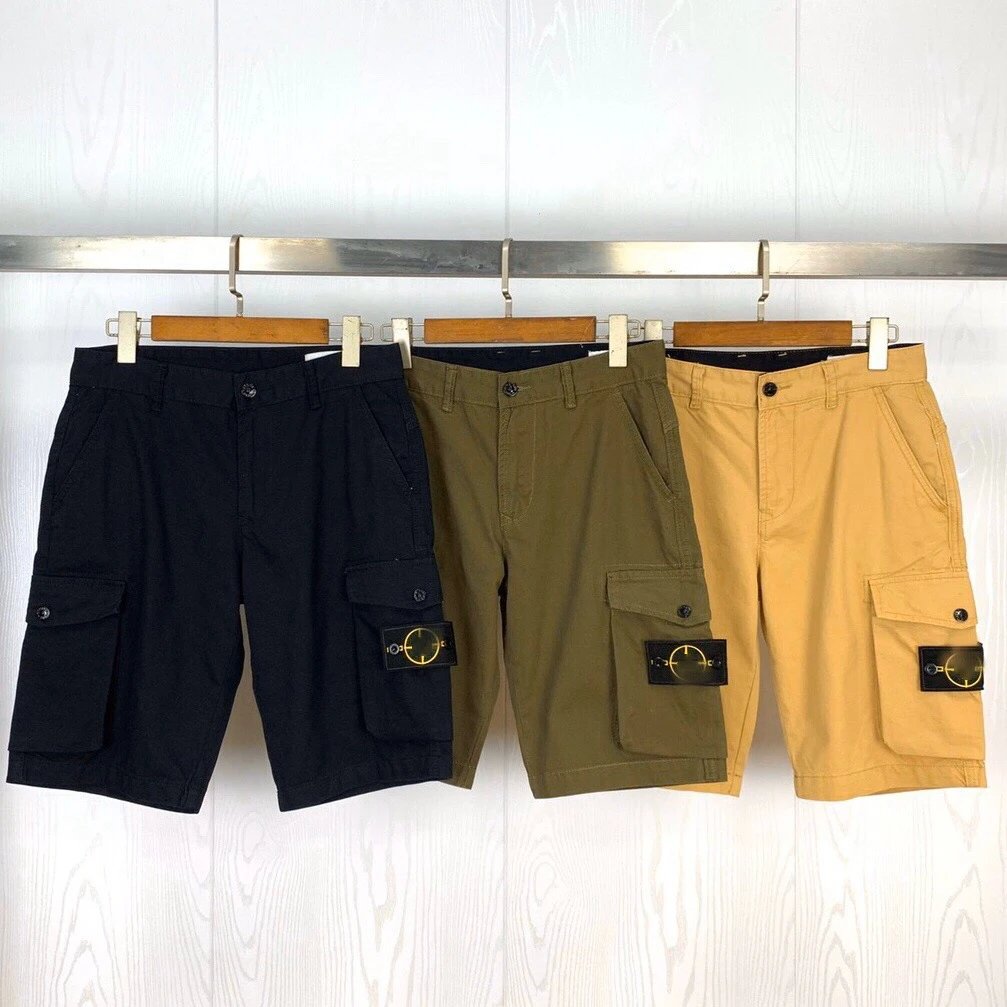 Stone Island Compass Patch Cargo Shorts Beige Olive Black Tactical