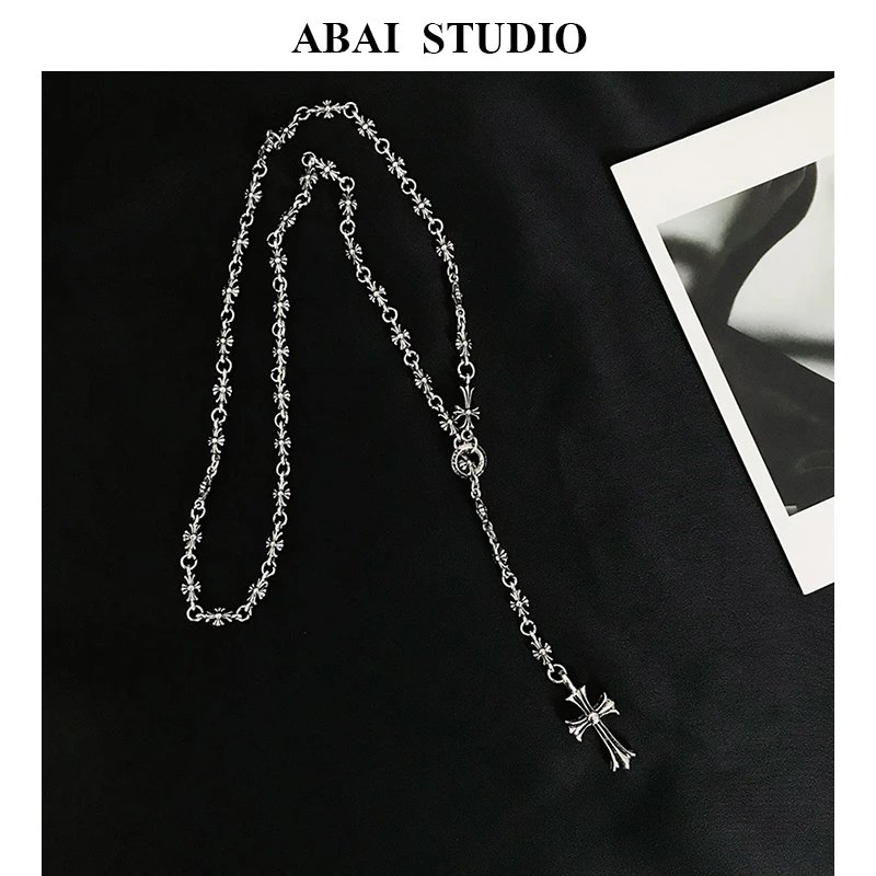 Double Cross Pendant Necklace Punk Style photo 2