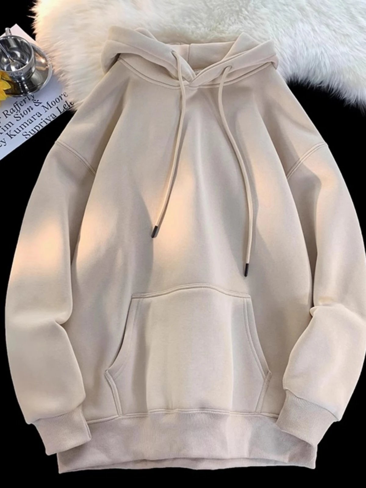 Unbranded Oversized Hooded Sweatshirt Gray Casual