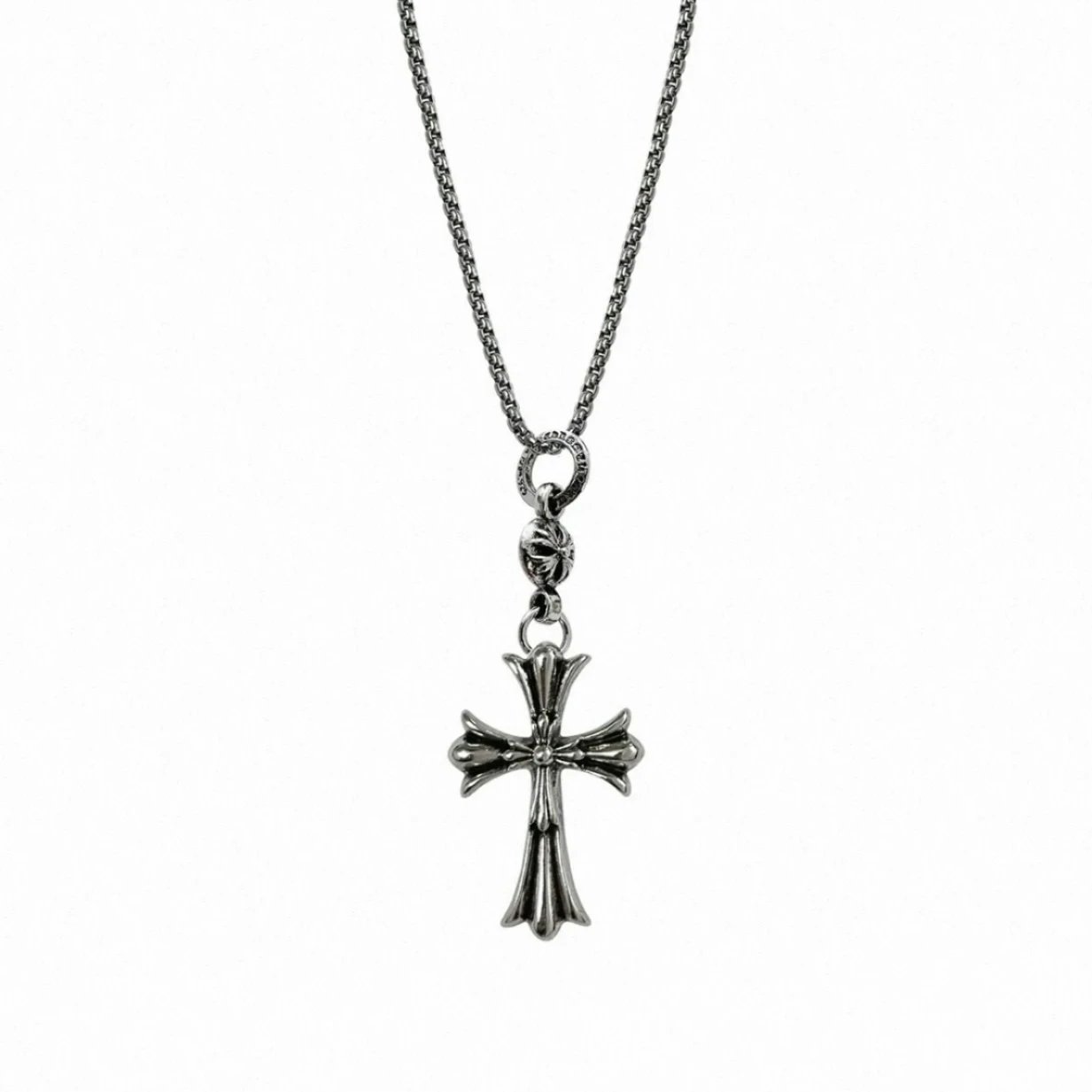 Double Cross Pendant Necklace Punk Style photo 4