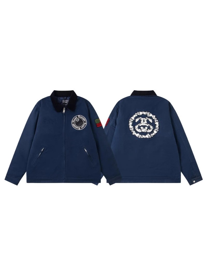Stussy Diamond Logo Light Blue Bomber Jacket