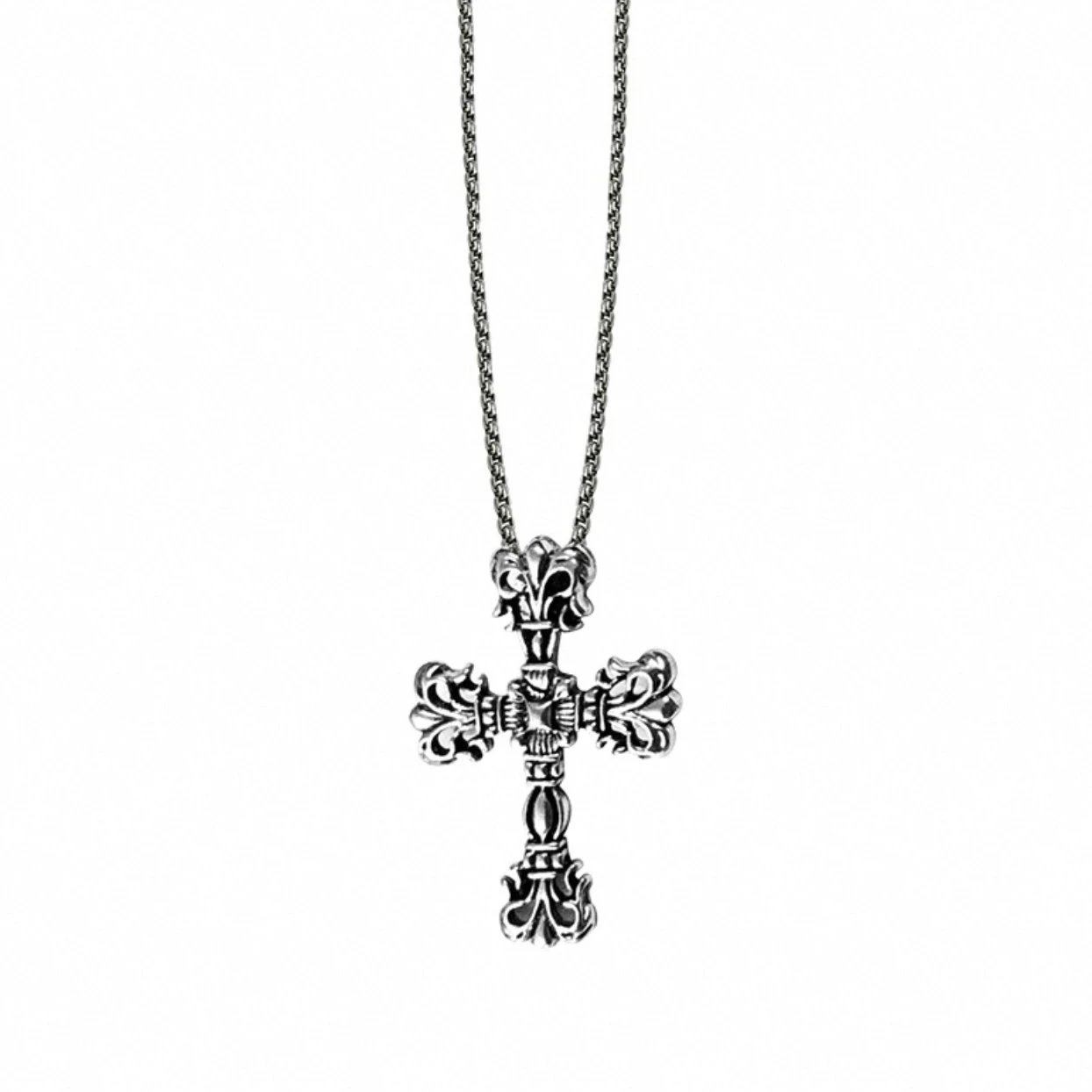Double Cross Pendant Necklace Punk Style photo 5