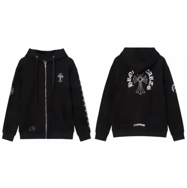 Chrome Hearts Cross Zip-Up Hoodie Black - 1