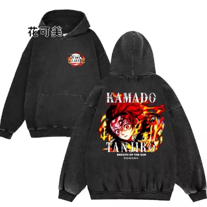 Black Hooded Sweatshirt Jujutsu Kaisen Sukuna Red Graphic Streetwear