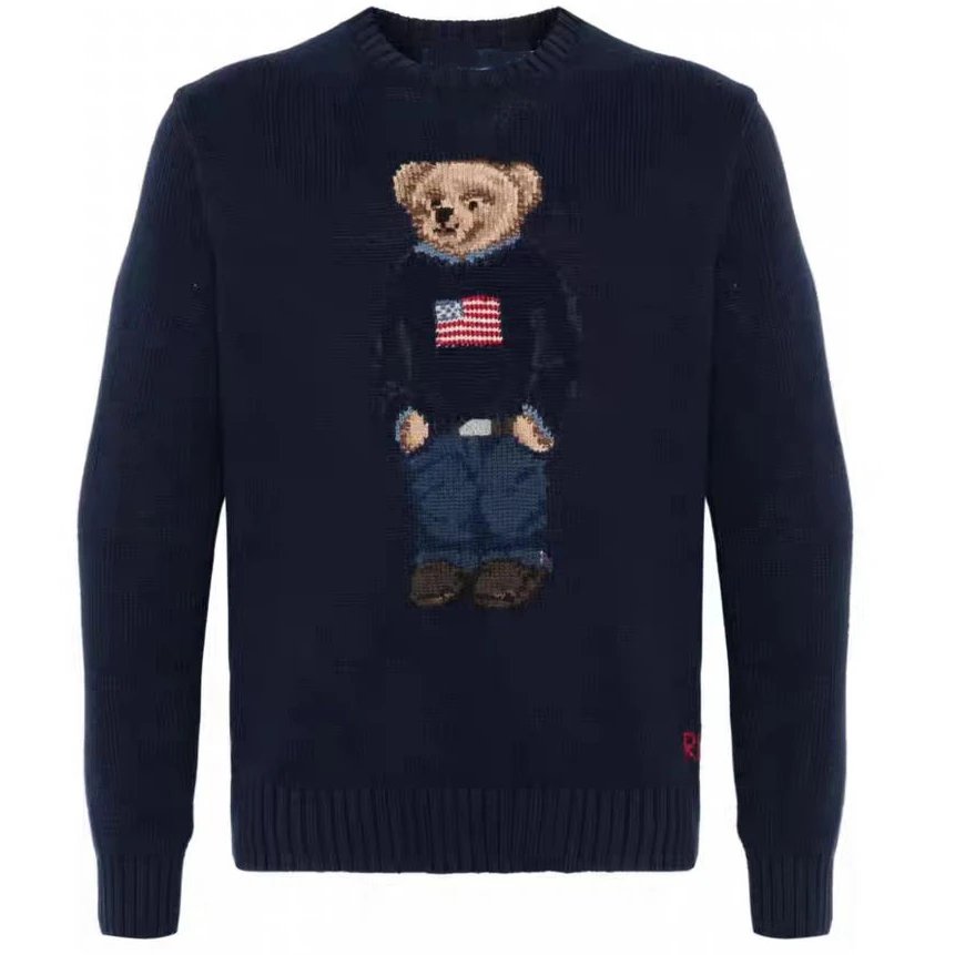 Polo Ralph Lauren Bear Embroidery Cream Knit Sweater