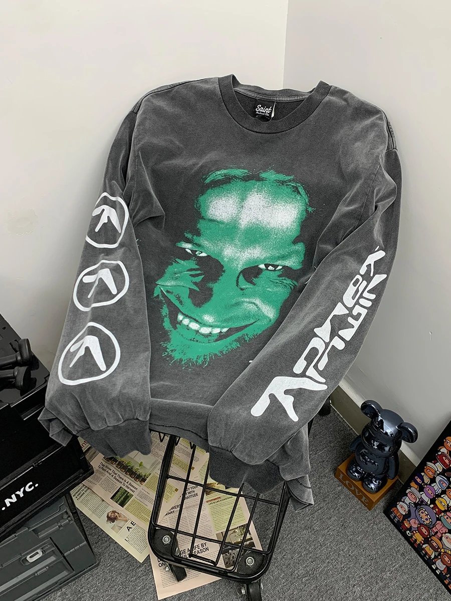 Aphex Twin Character Retro Print Long Sleeve photo 2
