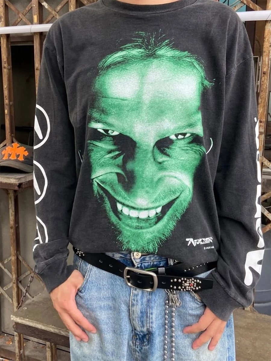 Aphex Twin Character Retro Print Long Sleeve photo 3