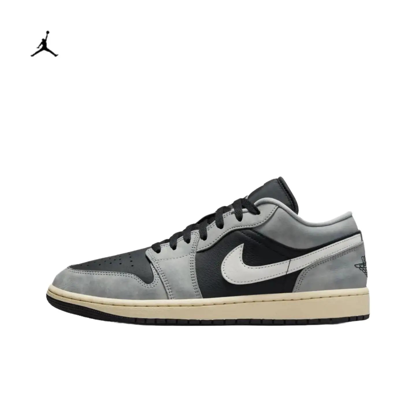 Jordan Air Jordan 1 Low White Black Grey Casual Sneakers