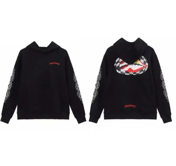 Chrome Hearts Lips Print Hoodie Black - 1