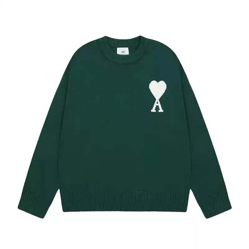 Ami Paris Heart Logo Knit Sweater Multicolor Casual