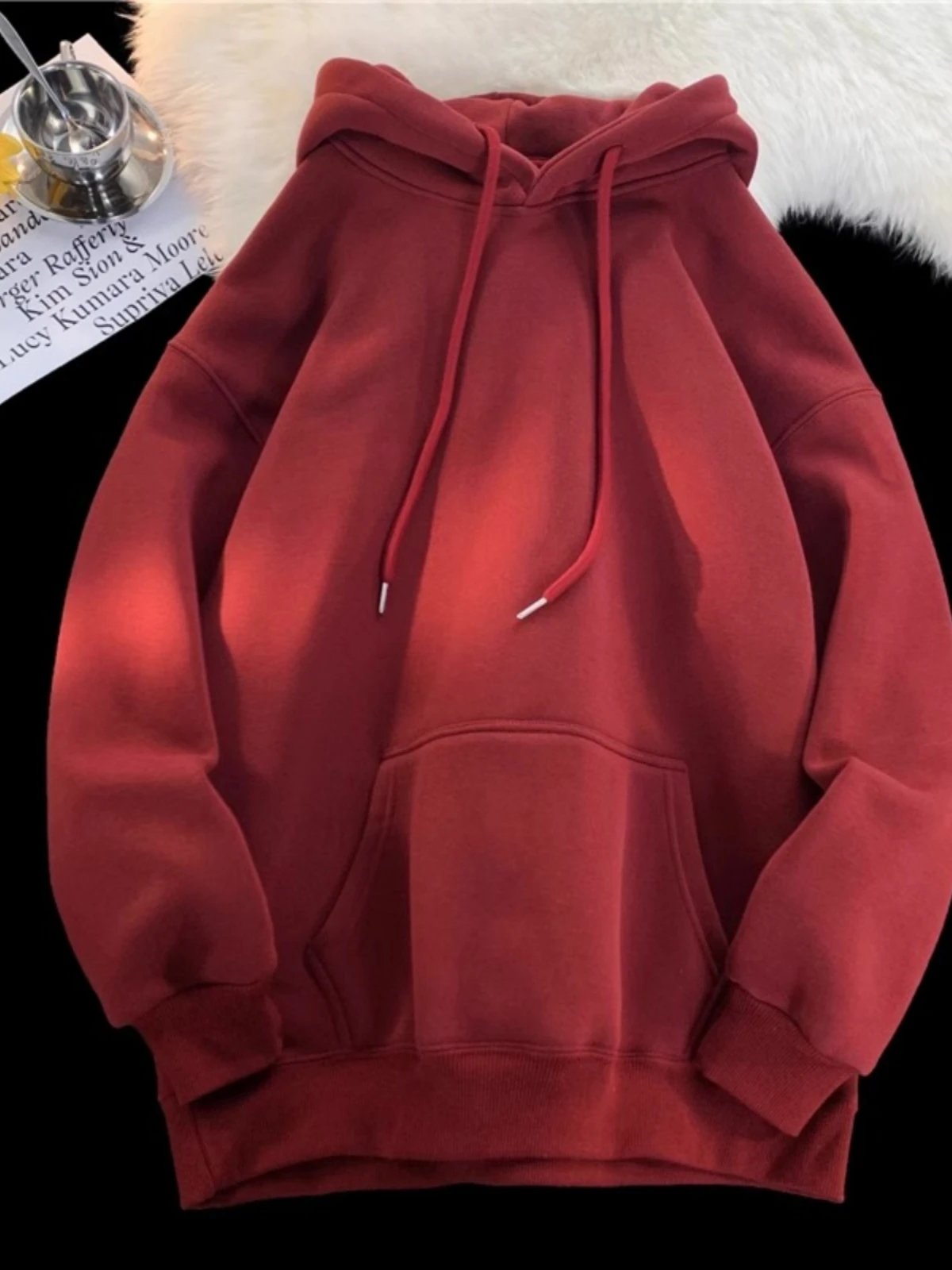 Unbranded Oversized Hooded Sweatshirt Gray Casual