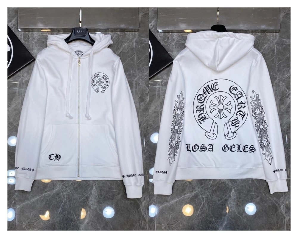 Chrome Hearts Print Hooded Zip-Up Sweatshirt Jacket photo 5