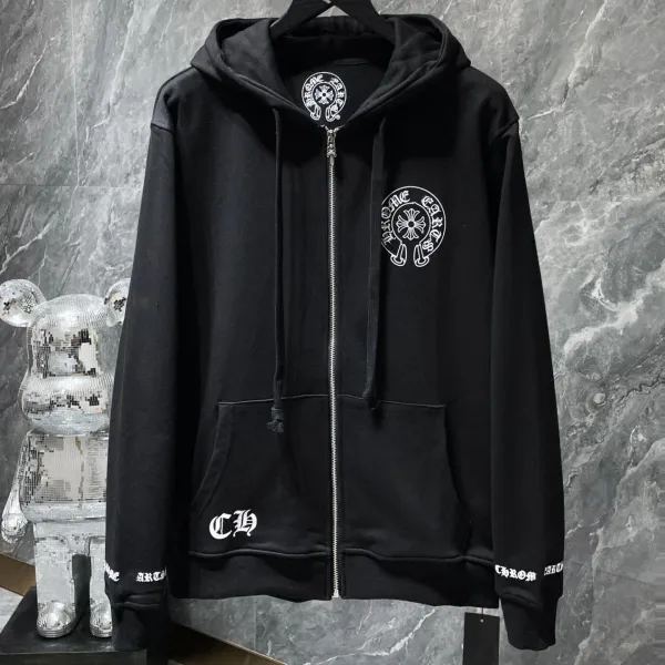 Chrome Hearts Cross Zip-Up Hoodie Black - 3