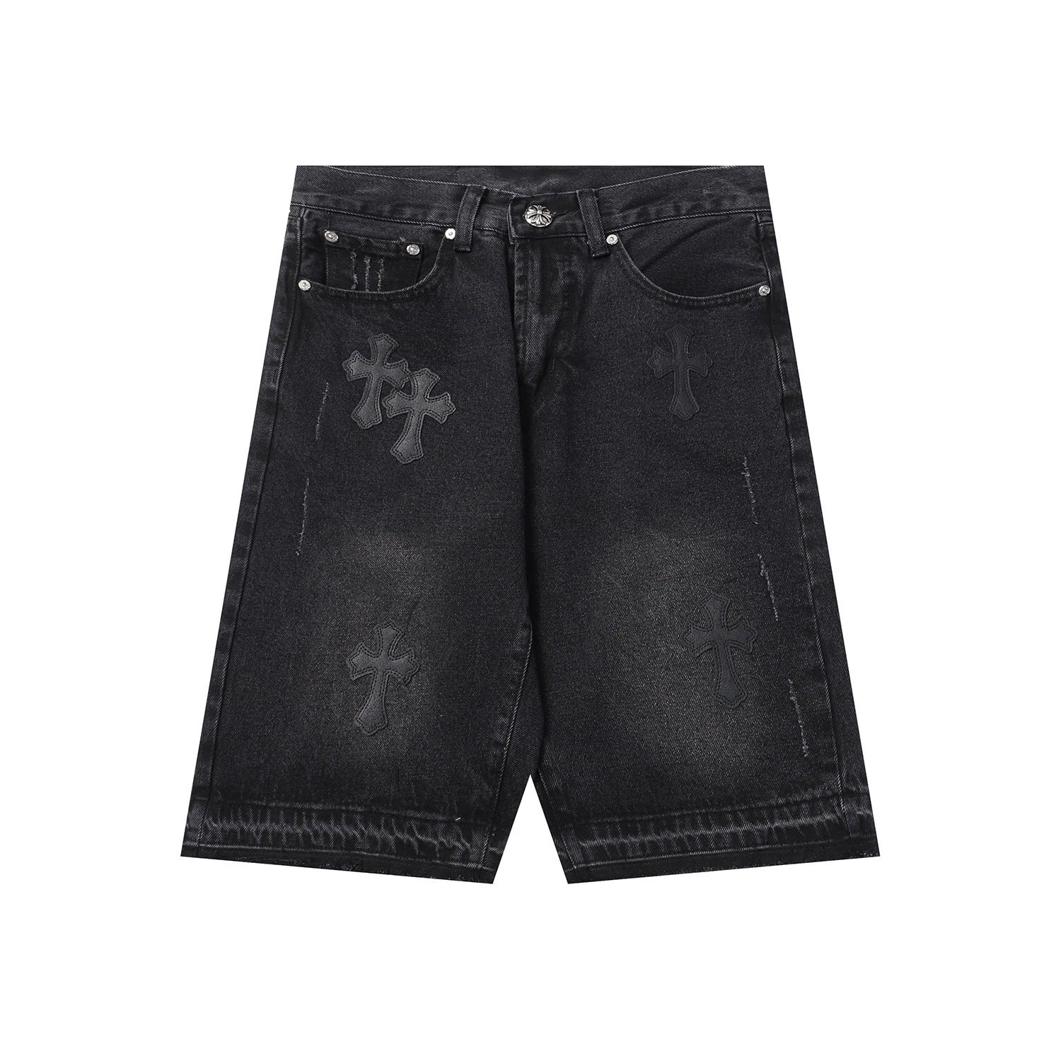 Chrome Hearts Leather Cross Trim Five-Point Pants photo 7