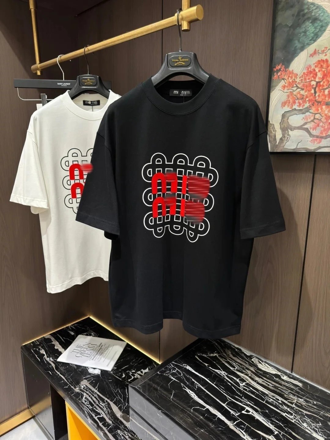 MIU Pure Cotton Short-Sleeve Trendy T-Shirt