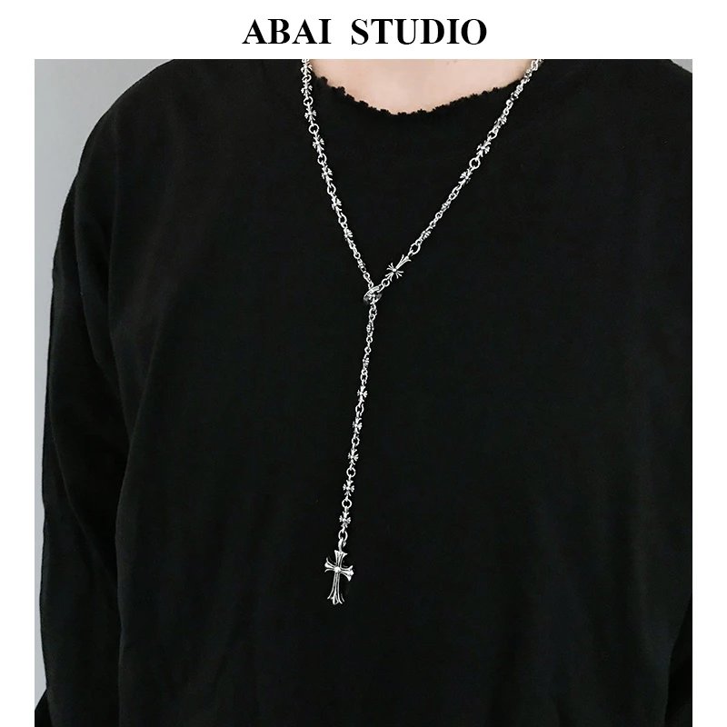 Double Cross Pendant Necklace Punk Style