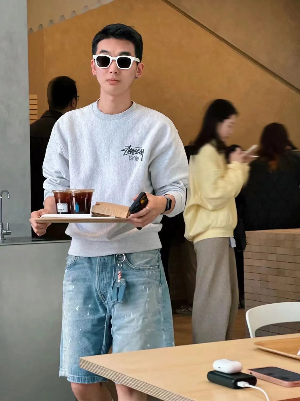 Stussy Crewneck Gray Oversized Sweatshirt