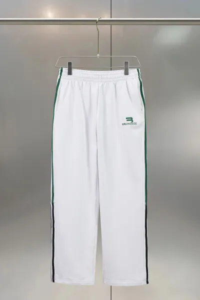 Balenciaga Track Pants White with Green and Black Stripes Sweatpants - 1
