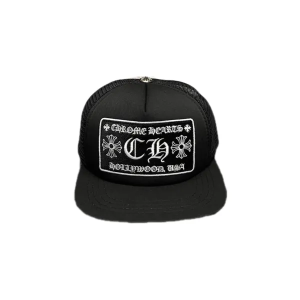 Chrome Hearts Hollywood USA Trucker Cap Black / White Hats - 6