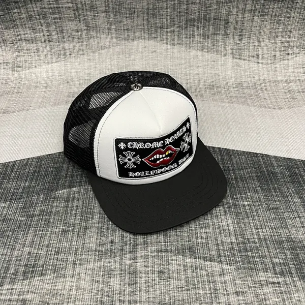 Chrome Hearts Hollywood USA Trucker Cap Black / White Hats - 5
