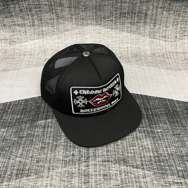 Chrome Hearts Lips Patch Trucker Hat Black - 1