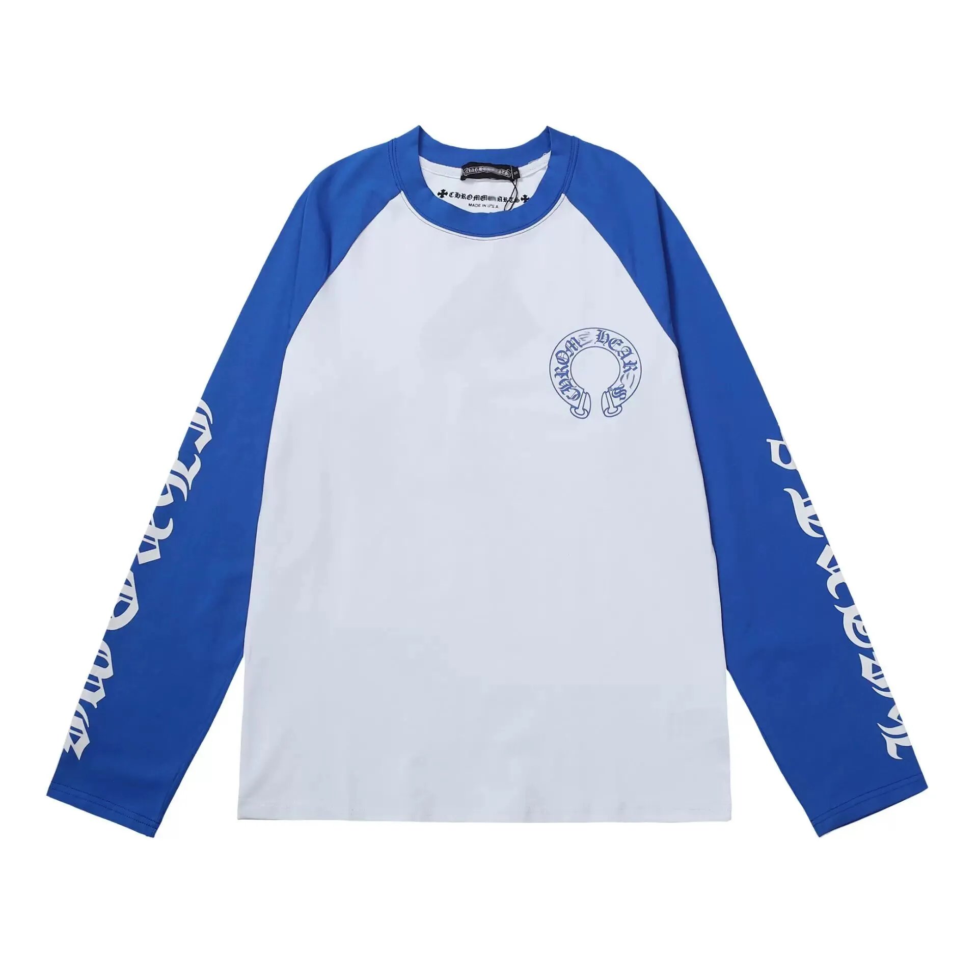 Chrome Hearts White Black Raglan Long Sleeve Graphic Tee