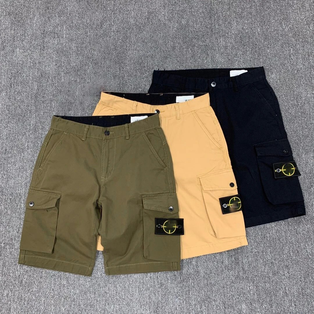 Stone Island Compass Patch Cargo Shorts Beige Olive Black Tactical