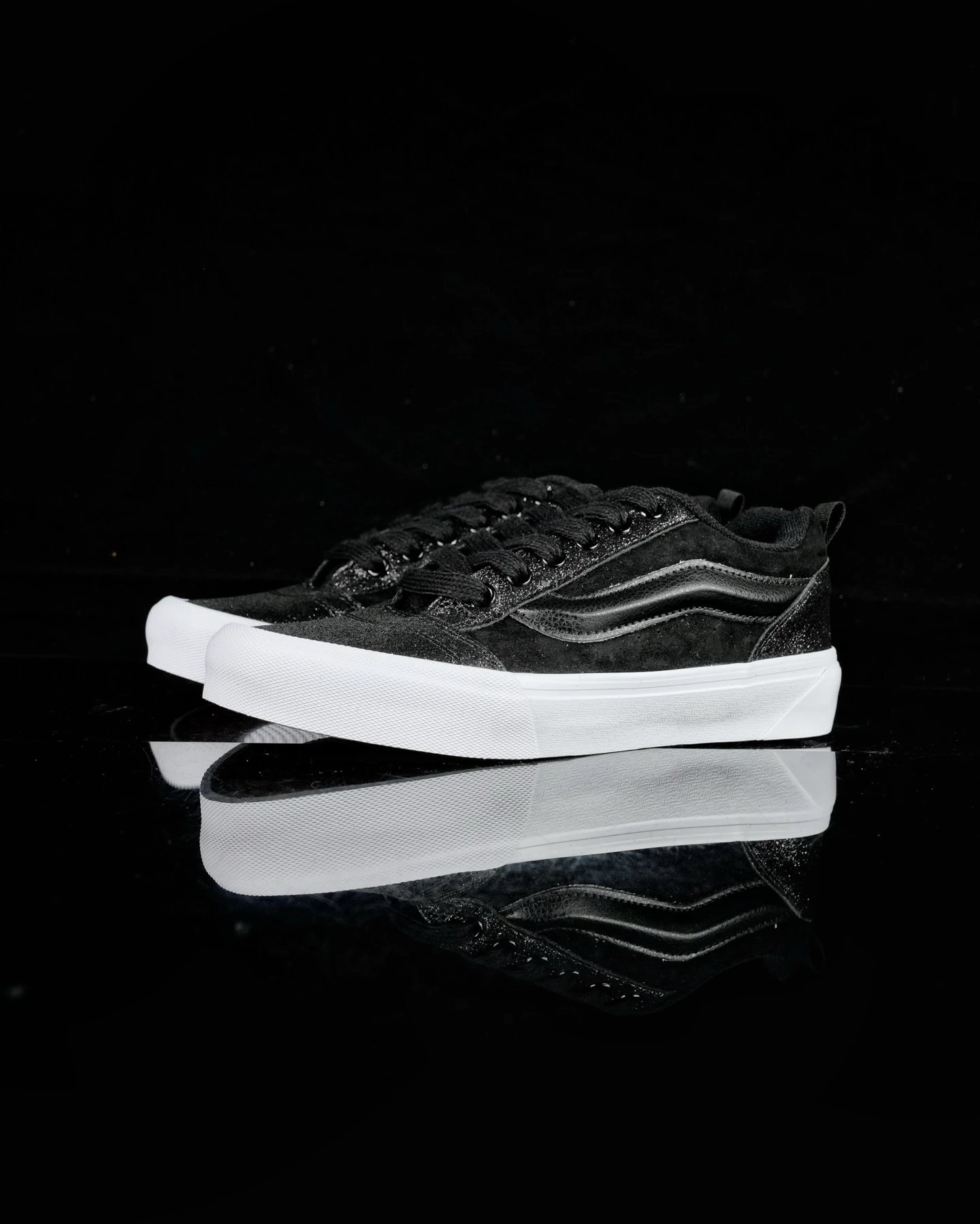 Vans Old Skool Glitter Black White Sneakers Skateboard Shoes