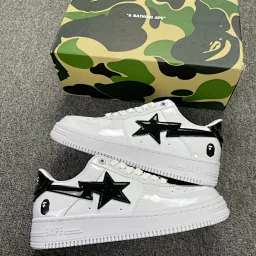 thumbnail for 【C版】Link2 Bape Sta To Low 猿人头经典漆皮低帮运动休闲板鞋 全套原纸板楦头开发