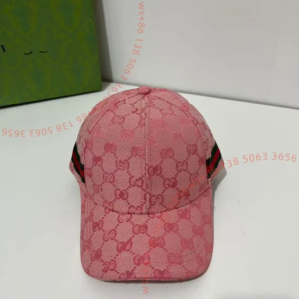 Gucci GG Monogram Pink Baseball Cap - 1