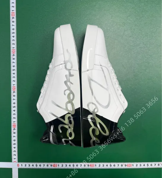 Dolce & Gabbana White Leather Sneakers with Metallic Heel Tab - 14