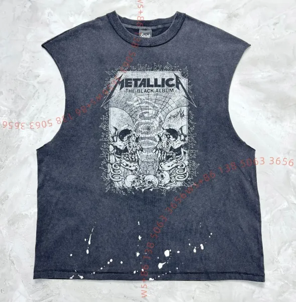 Saint Tears Metallica The Black Album Sleeveless Tee Dark Gray - 1
