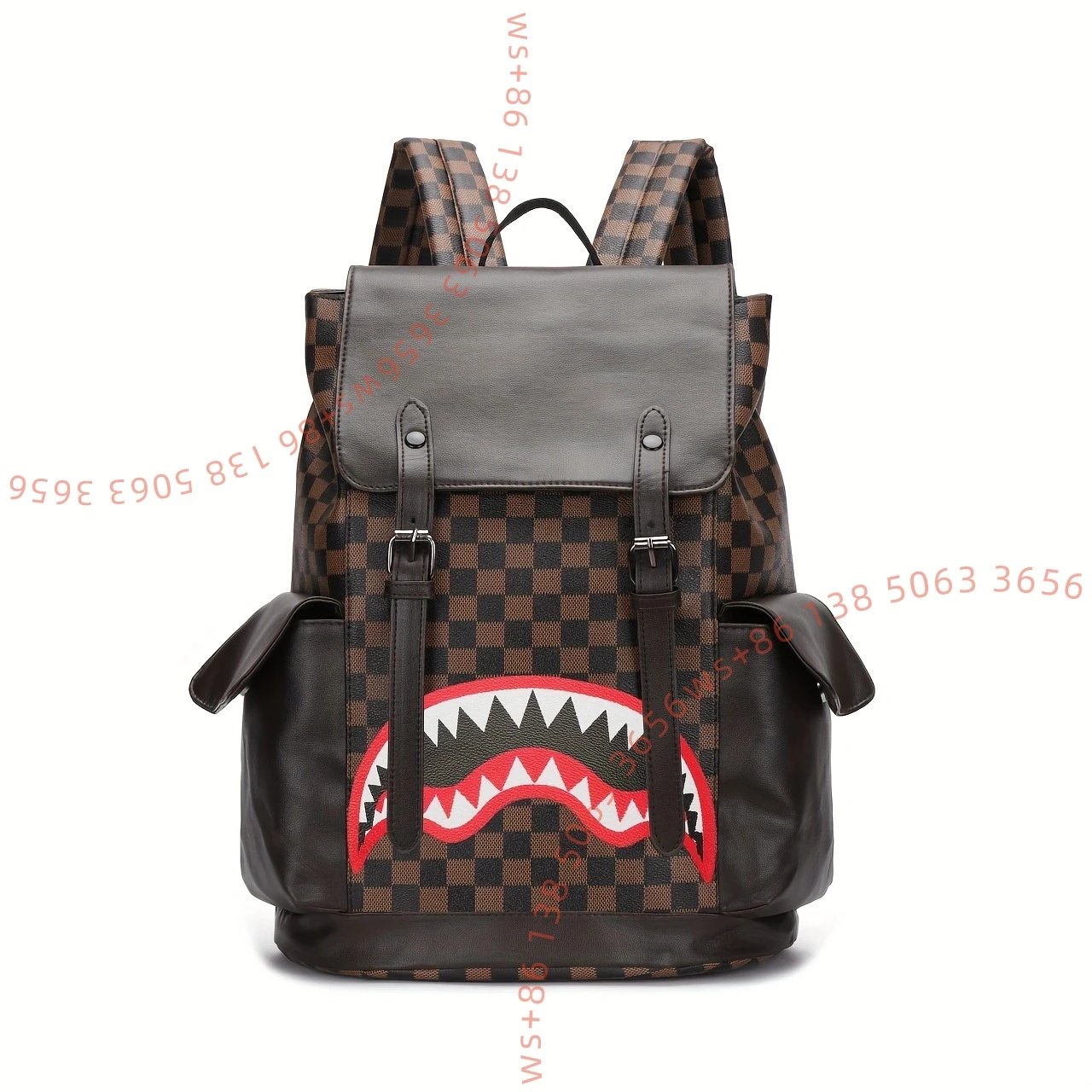 21- Brown grid big mouth