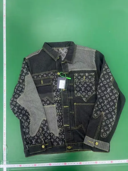 Louis Vuitton Monogram Embossed Black Denim Jacket and Jeans Set - 7