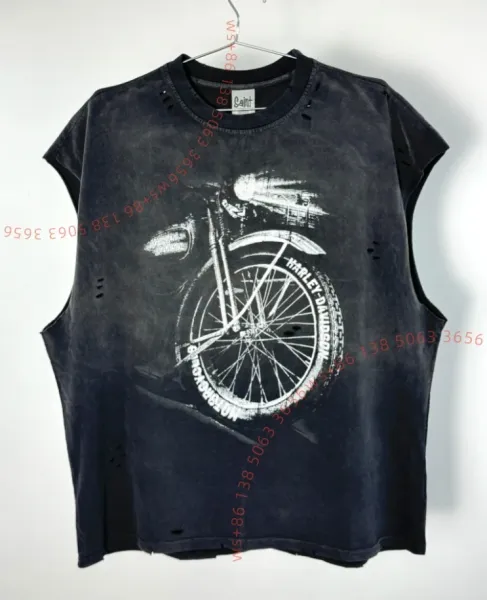 Saint Tears Distressed Harley-Davidson Graphic Sleeveless T-Shirt - 1