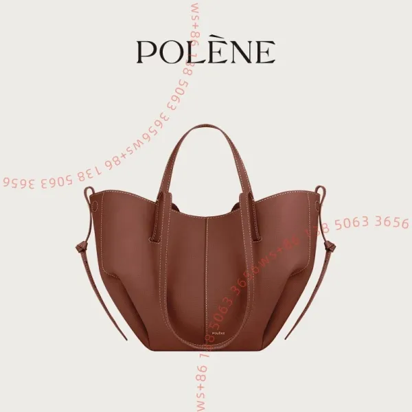 Design Polène The Mini Nubuck Tote Brown Handbag Handbags - 1