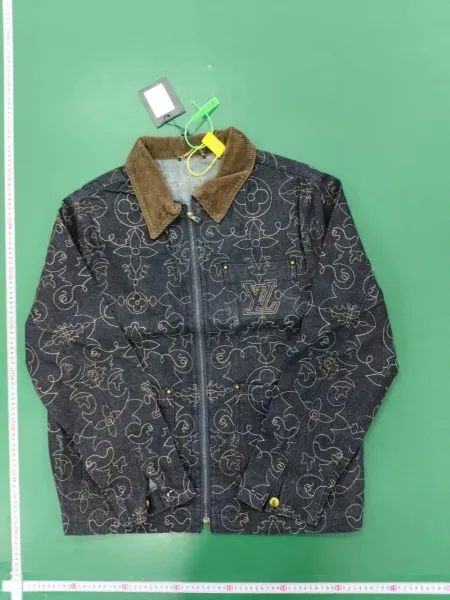 Louis Vuitton Monogram Embossed Black Denim Jacket and Jeans Set - 6