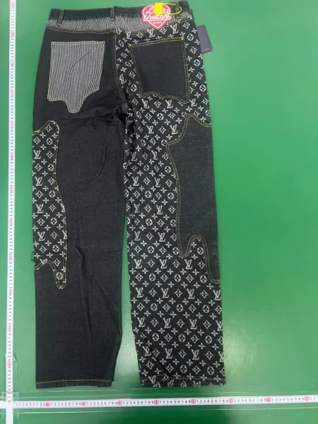 Louis Vuitton Monogram Embossed Black Denim Jacket and Jeans Set - 14