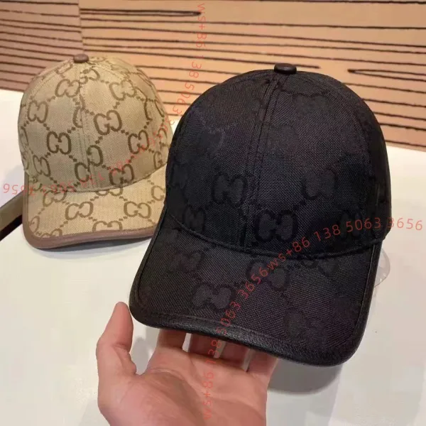 Gucci GG Monogram Baseball Cap Black and Beige - 1