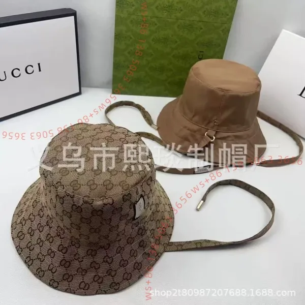 Gucci GG Monogram Bucket Hat Beige Brown - 1