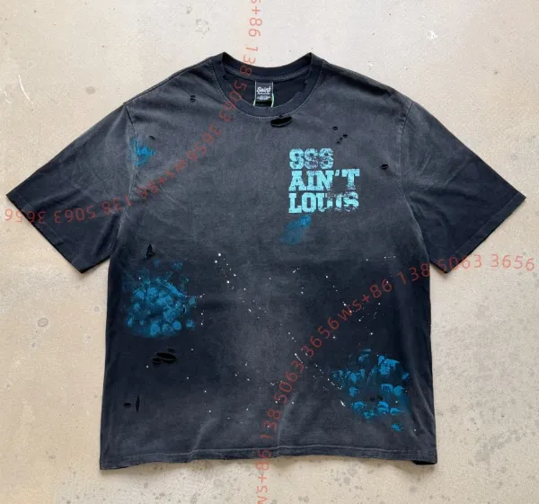 Saint Tears SSS Ain't Louis Distressed Graphic T-Shirt - 1