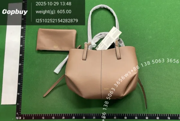 Design Polène The Mini Nubuck Tote Brown Handbag Handbags - 12