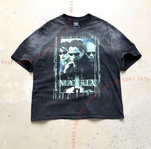 Saint Tears The Matrix Graphic Print Black T-Shirt - 1