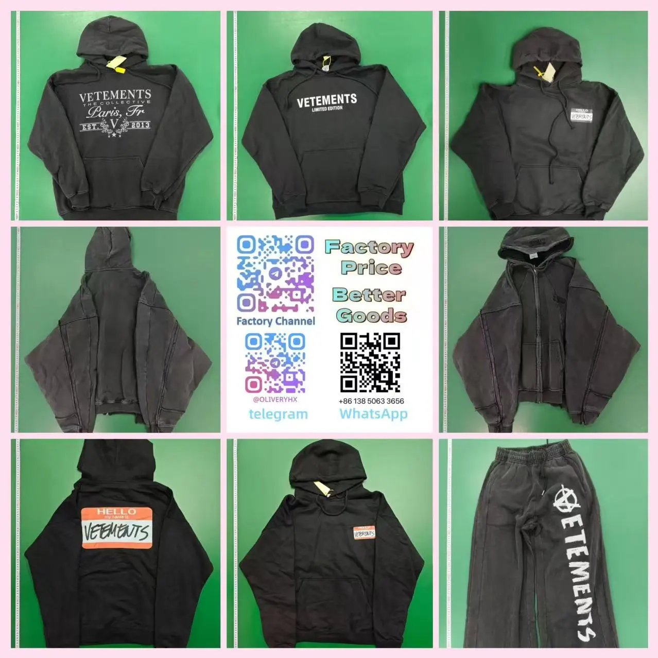 VETEMENTS Washed Distressed Zip Hoodie For Men Couples
