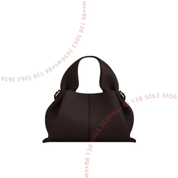 Design Hobo Bag Brown Leather Handbag - 1