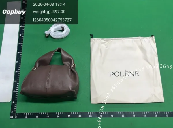 Design Polène The Mini Nubuck Tote Brown Handbag Handbags - 15