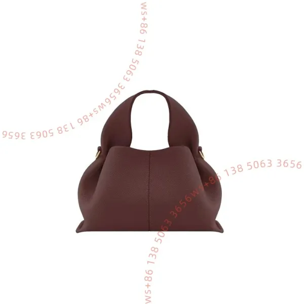 Design Soft Structured Hobo Bag Burgundy Handbag - 1